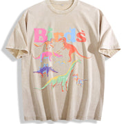 Retro Dinosaur for & Events Vintage Washed T-Shirt in Beige