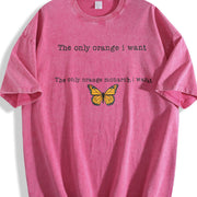 The Only Orange Monarch I Want Vintage Washed T-Shirt in Red