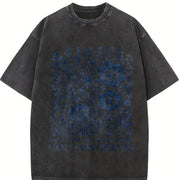 Floral Christian Bible Verse Vintage Washed T-Shirt in Black