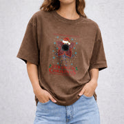 Stranger Christmas vintage washed oversized T-shirt in Brown