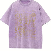 Consider How Wildflowers Grow Bible Outdoor Sports vintage washed oversized T-shirt in Purple