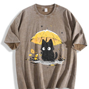 Autumn a Art This Round-neck Short-sleeve Is Vintage Washed T-Shirt in Brown