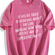Anti-racism Statement Vintage Washed T-Shirt in Red