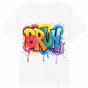 Teen Girls Graffiti Letter Cotton T-Shirt in White