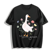 Mama Goose Silly Goose Cotton T-Shirt in Black