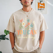Wildflower You Can Do Hard Things Vintage Washed T-Shirt in Beige