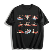 Silly Goose Kayaking Cotton T-Shirt in Black