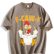 Garment F Caw F Rooster Bird Fcawf Chicken Whisperer Fawk Vintage Washed T-Shirt in Brown