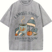 I Smell Snow Gilmore Girls Christmas Vintage Washed T-Shirt in Gray