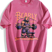 Bearly 40 but Still Grinding Vintage Washed T-Shirt in Red