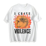 I Crave Violence Hippo Cotton T-Shirt in White