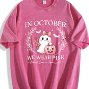 ® in October We Pink Ghost Vintage Washed T-Shirt in Red