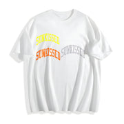 Neon Blue Sunkissed Preppy Beachy Preppy ClothesShirt Cotton T-Shirt in White