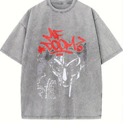 Mf Doom 90s hip hop Rapper Lover vintage washed oversized T-shirt in Gray