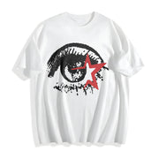 Big Eye Gothic Grunge Y2k Emo Scene Amity Affliction Cotton T-Shirt in White