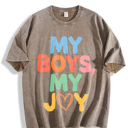 My Boys My Joy Vintage Washed T-Shirt in Brown