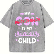 Mother-in-law's Favorite Daughter-in-law Vintage Washed T-Shirt in Gray
