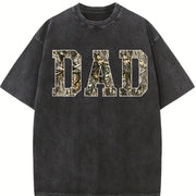 Custom Moss Dad Camo Hunting Dad Vintage Washed T-Shirt in Black