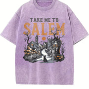 Take Me to Salem Vintage Washed T-Shirt in Purple