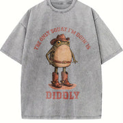 The Only Squat I'm Doin' Is Diddly Vintage Washed T-Shirt in Gray