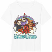 Horror Characters Scare Bears Cotton T-Shirt in White