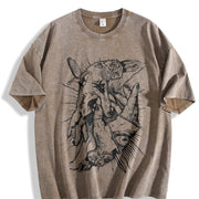 Occult Hands Eye Vest Vintage Washed T-Shirt in Brown