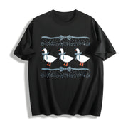 1980s Blue Ribbon Goose with Hearts Ugly Cotton T-Shirt in Black