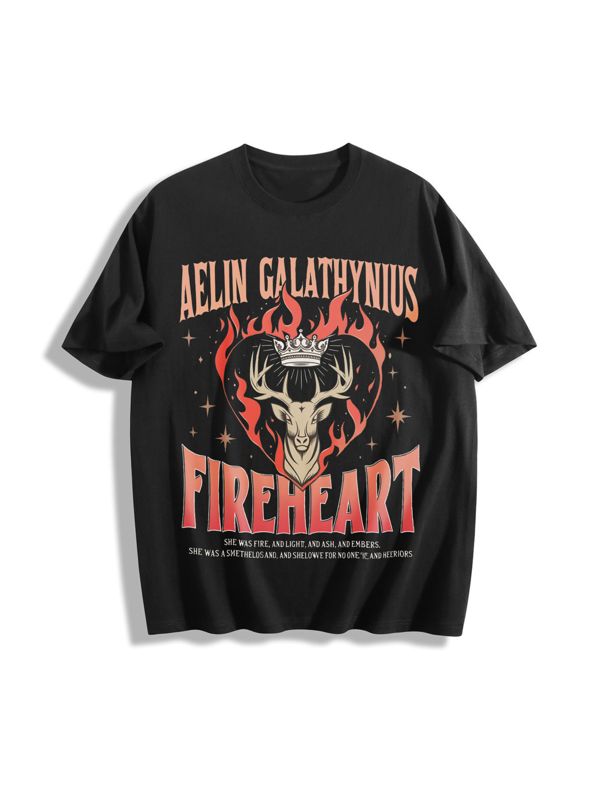 Throne of Glass Fan (2 Sides) Cotton T-Shirt in Black
