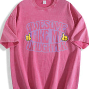 Awesome Like My Daughter Vintage Washed T-Shirt in Red