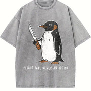 Penguin for Birthdays Vintage Washed T-Shirt in Gray