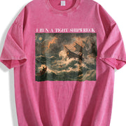 Homeschool Mama I Run a Tight Shipwreck Vintage Washed T-Shirt in Red