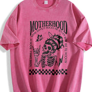 Motherhood Sometimes I Rock It Vintage Washed T-Shirt in Red
