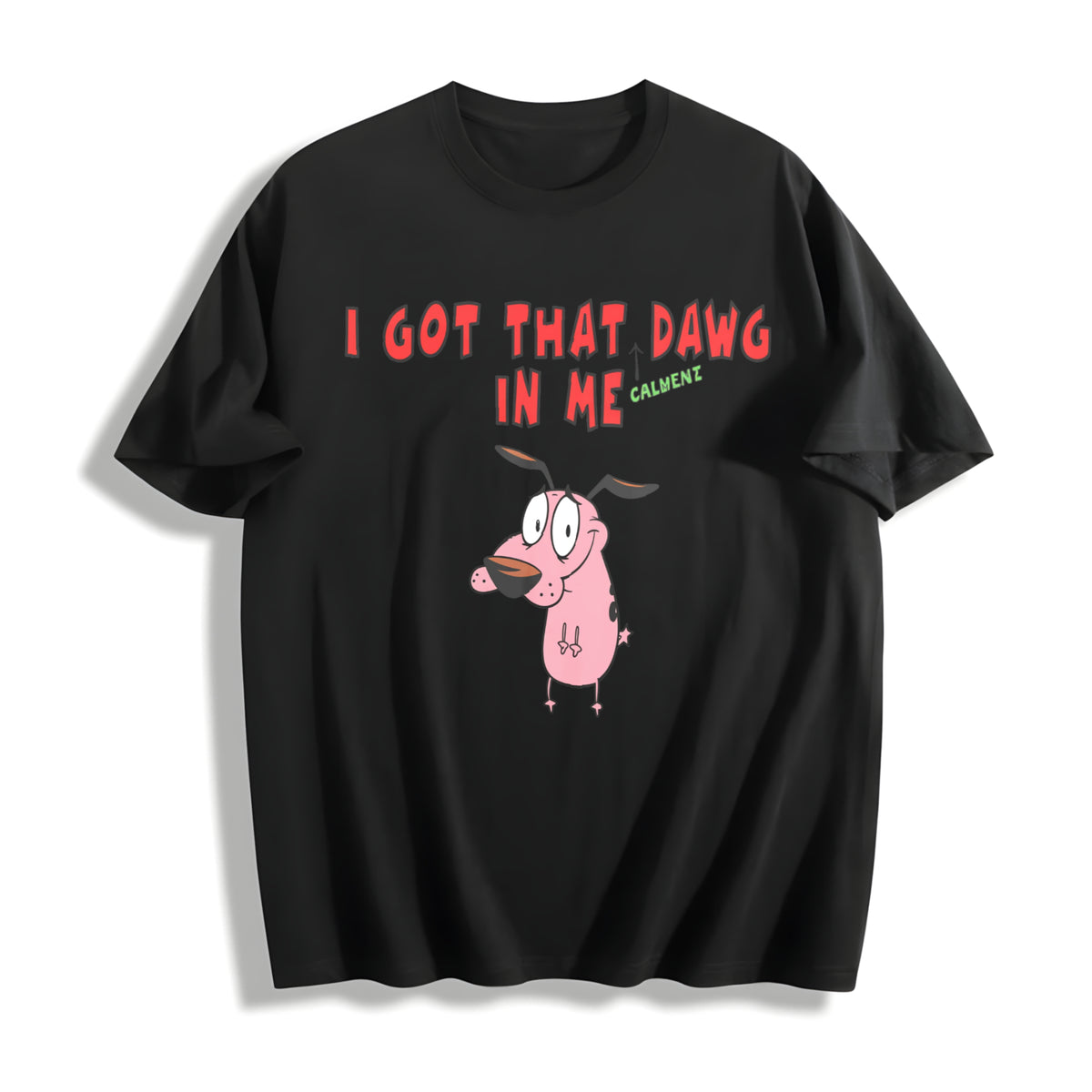 I Got That Dawg in Me Custom Womensweater Cotton T-Shirt in Black