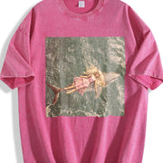 Fairy Doll Flying Vintage Washed T-Shirt in Red