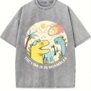 The Vibe Is in Shambless Vintage Washed T-Shirt in Gray