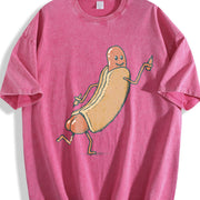 Hotdog: Cute Hotdog Vintage Washed T-Shirt in Red