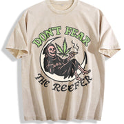 Don't Fear the Reefer Vintage Washed T-Shirt in Beige