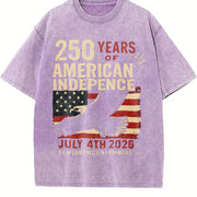 250 Years American Indepence United States Vintage Washed T-Shirt in Purple
