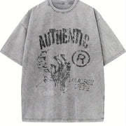 Sleeveless Vest Made Of Vintage Washed T-Shirt in Gray