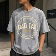 Dad Tax Foodie Vintage Washed T-Shirt in Gray