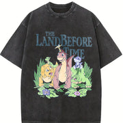 The Land Before Time Pastel Dinosaur Friends Vintage Washed T-Shirt in Black