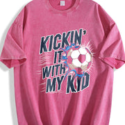 Kickin' It with My Kid Vintage Washed T-Shirt in Red