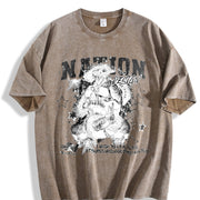 Nation Snake Skull Vintage Washed T-Shirt in Brown