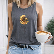 Sunflower Women's Color Cotton Tank Top in Gray