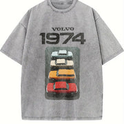 Volvo 1974 Marketing Campaign Vintage Washed T-Shirt in Gray