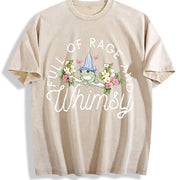 Full of Rage and Whimsy Frog Vintage Washed T-Shirt in Beige