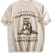In the Interest of Full Transparency It Was Not Easy Peasy Vintage Washed T-Shirt in Beige