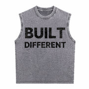Be Different Vintage Washed Tank Top in Gray