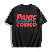 Panic at the Costco Cotton T-Shirt in Black
