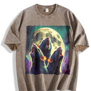 Three Rat Howling 90s Vintage Washed T-Shirt in Brown
